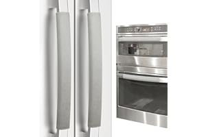 LULUDAMIER Refrigerator Door Handle Covers, Set of 4, Non-Slip Fridge Handle Covers, Washable Appliance Handle Covers, Keep Your Kitchen Clean, Freezer Microwave Oven Dishwasher Handle Protector(Light Gray)