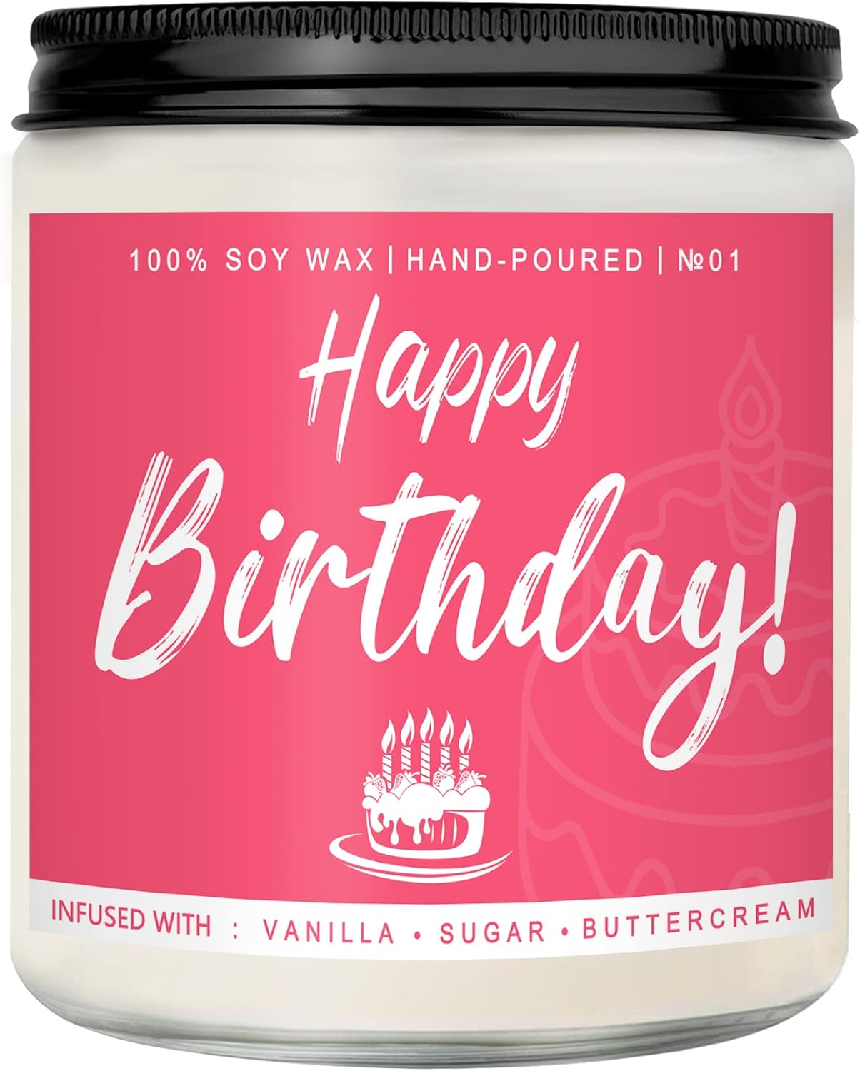 Candles & Holders - Happy Birthday Candle Gifts for Women - Unique Gift for Best Friend - Vanilla Sugar and Buttercream Gift idea for Her Sister Mom Coworker Classmate Bestie Present 7 oz