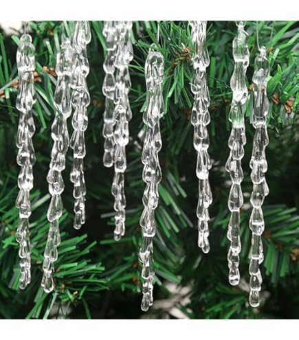 30 Adornos De Carámbanos De Plástico Transparente, Carámbanos De Navidad Acrílicos Transparentes Para Decoración De árbol De Navidad (carámbano De 5.1 In 1