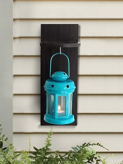 Tied Ribbons Outdoor Decorative Items Hangings Lantern Antique With Wooden Shelve