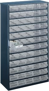 Raaco 137386 1260-00 Metal Cabinet with 60 Drawers Blue Transparent view 2