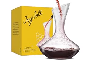 Lancia Wine Decanter – 1000ml Crystal Wine Aerator – Handmade Broad Base Glass Pitcher – Ultra-Elegant Design – Ideal for Red