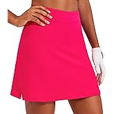 Ekouaer 16“ Golf Skorts for Woman with Inner Pockets Silicone Grippers Tennis Skirt Quick Dry Athletic Pickleball Skort