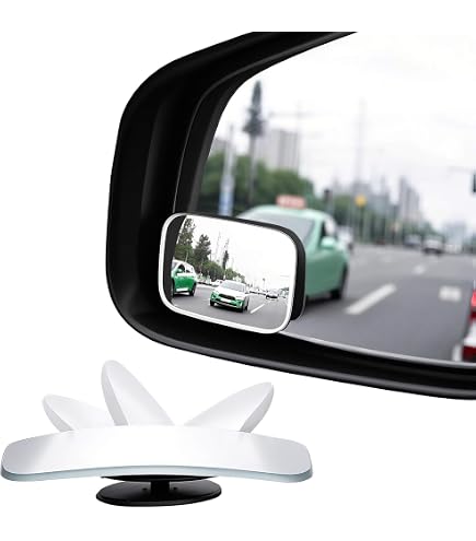 Meioro Rétroviseur Angle Mort 360° - Verre HD Convexe, Adhésif 3M - Pour Voiture, SUV, Camping-Car