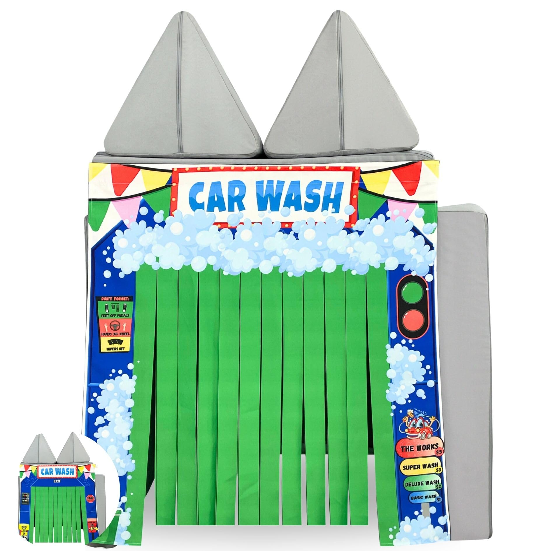 Couch Swag Play Panel for Childrens Foam Sofa Kids Couch (Car Wash)