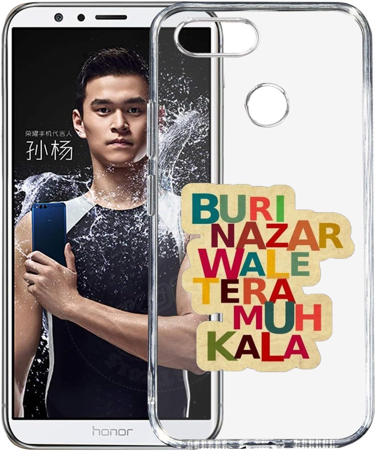 DRaX Printed Soft Transparent Back Cover for Honor 9 LITE (Buri Nazar Wale Tera MUH Kala)
