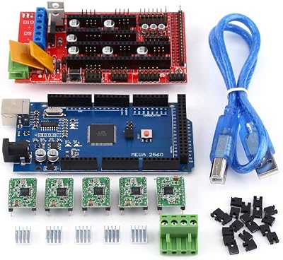 Walfront RAMPS 1.4 Controller Mega 2560 Board 5x A4988 Drivers + Heat Sinks