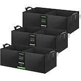 VIVOSUN 3-Pack 2-Grid 10 Gallon Grow Bags, Heavy Duty Square Plant Grow Pots, 400G Thickened Breathable Fabric Plant Container with Reinforced Handles & 10 Pcs Plant Labels for Flowers, Vegetables