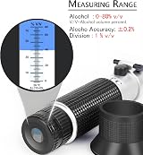 V Hand-held Alcohol Refractometer 0-80% v/v Tester view 3