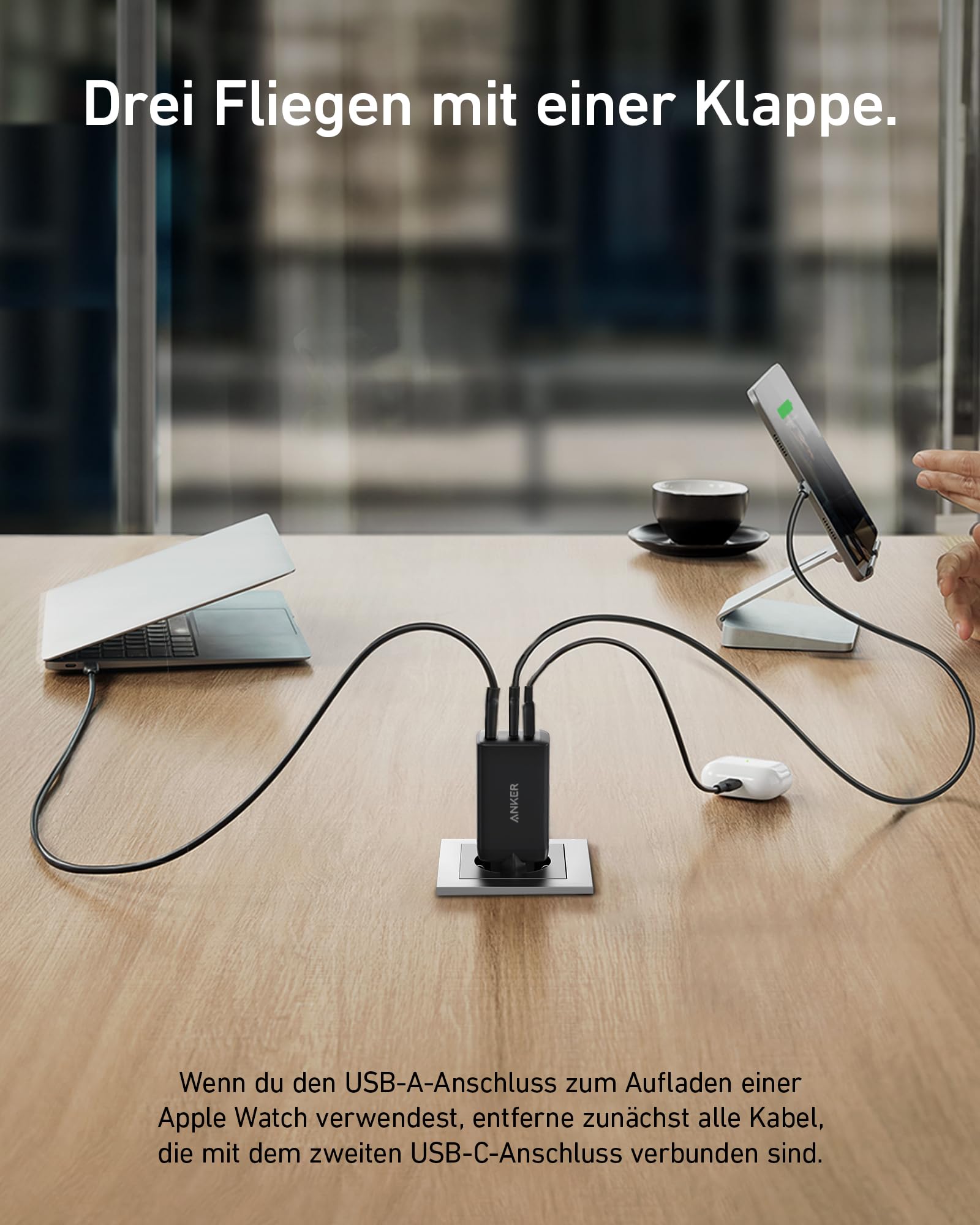 Anker Nano 65W USB C Ladegerät, 3-Port PPS Schnellladegerät, iPad Ladegerät, Kompaktes Netzteil für MacBook Pro, iPad Pro, Galaxy S20, Dell XPS 13, Note 20, iPhone 17/16/15 Series,Pixels 3