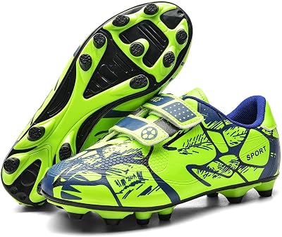 Hanani Boys Girls Football Boots FG/AG Unisex Green Sneakers