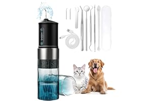 YABIFE Non-Vibrating Ultrasonic Tooth Cleaner for Dogs with Water Cooling System. Dog Plaque and Starter Remover, with Dental Care Kit and Teeth Brush, 3 Cleaning Modes with Lighting