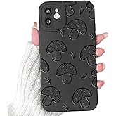 Lovmooful Compatible for iPhone 11 Case Cute Cool Mushroom Black Design for Girls Women Soft TPU Shockproof Protective Girly for iPhone 11-Mushroom
