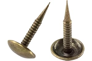 AUXBC 100 PCS Mini Upholstery Nails, 1/2" Decorative Furniture Tacks, Round Head Furniture Thumb Pushpins DIY Tacks with Threaded Leg for Sofa Bed Message Board Photo Walls, Bronze