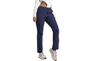 AREOUTS Women's Snow Ski Pants Fleece Lined Waterproof Softshell Insulated Winter Outdoor Hiking Cargo Pants