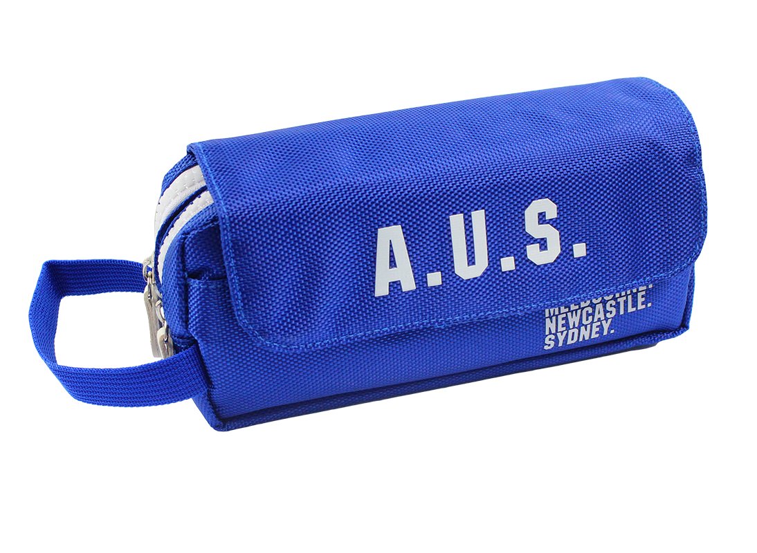 Xiaoyu Pencil Case, Large Capacity Canvas Pen Pencil Case Stationery Pouch Bag Case Cosmetic Bags, Blue