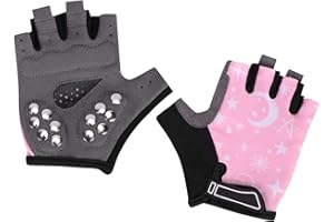 ITODA Kids Fingerless Cycling Gloves Child Riding Half Fingers Sunscreen Anti-UV Protection Touchscreen Cooling Breathable Gl