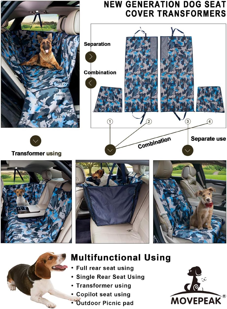 Hesheng Dog Car Seat Cover, Waterproof & Scratch Proof & Nonslip Back Seat Cover - Image 4