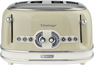 Ariete 156/03-beige Vintage 4-Schlitz-Toaster, lackiertes Metall, Beige