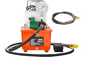 Uargd Electric Hydraulic Pump, 10000 PSI 750W 110V 8L Capacity, Single Acting Solenoid Valve, Electric-Powered Hydraulic Unit
