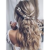 JAKAWIN Bridal Hair Vine Wedding Hair Accessories Flower Hair Piece for Women HV103 (Silver)