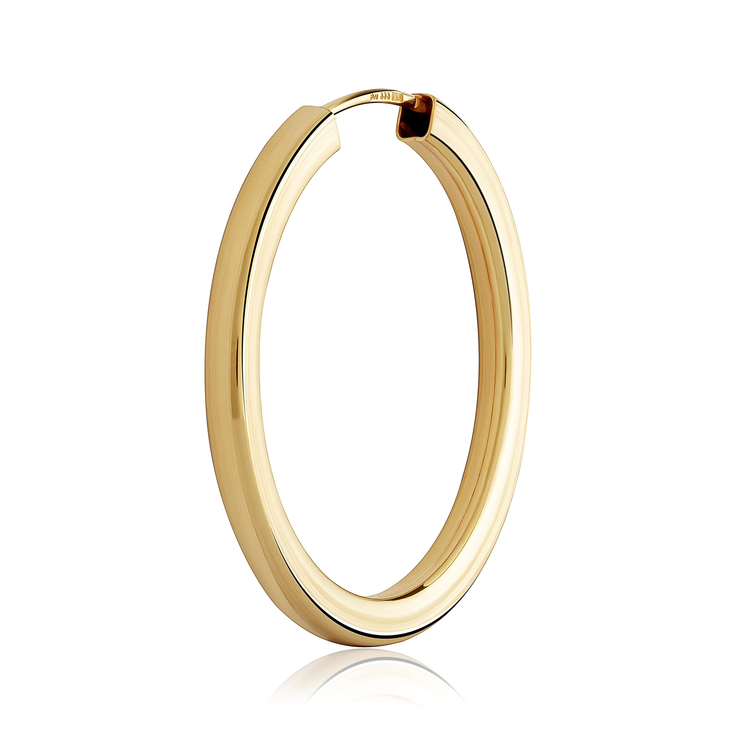 NKlaus single 30mm creole gold alloy gold alloy square earrings 3093