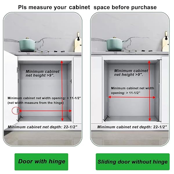 DINDON PULL OUT CABINET ORGANIZER FOR PANS, COOKIE SHEET, BAKEWARE, CUTTING BOARD, SLIDE OUT KITCHEN CABINET STORAGE ORGANIZER RACK, 10.5”W X 21″D X 7.5″H, WOOD