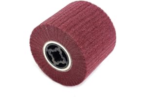 BAISIKY 120x100x19mm Non-Woven Abrasive Wire Drawing Polishing Burnishing Wheel Flap Brush for Surface Treatment Stainless Steel, Aluminum, Copper, and More - 600 Grit