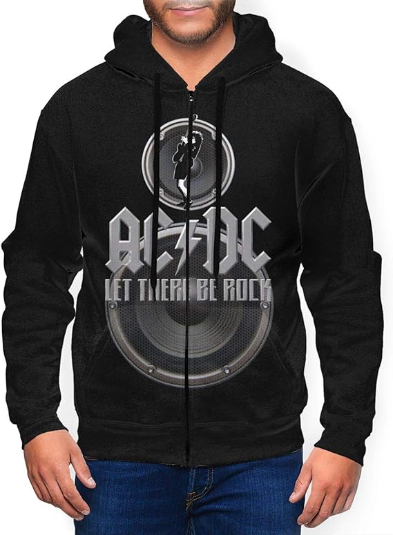 Amazon Co Jp メンズ パーカー スウェットパーカー 長袖 Ac Dc ポケット付き ファスナー付 プルオーバー トレーニング フィード付き プリント シンプル カジュアル おしゃれ 大人 男性 冬 秋 春 暖かい 厚手 防寒 服 ファッション小物