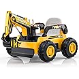 LIGIANT N9 Ride on Excavator, 4WD Ride on Car w/Fully Electric Digging Arm, 4x75W Motor for All-Terrain, 12V 10AH Large Battery, Remote Control, Bluetooth, Xmas & Birthday Gift Ideas for Kids Ages 3-8