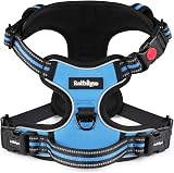 rabbitgoo Dog Harness Medium Front Back Clip Reflective Sky Blue M