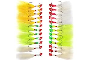 LURELINK Shad Darts Crappie Jigs Head Bucktail Hair Jig for American Shad Crappie Bass Fishing Lures 1/16oz 1/8oz 1/32oz 1/4oz 25 Pack