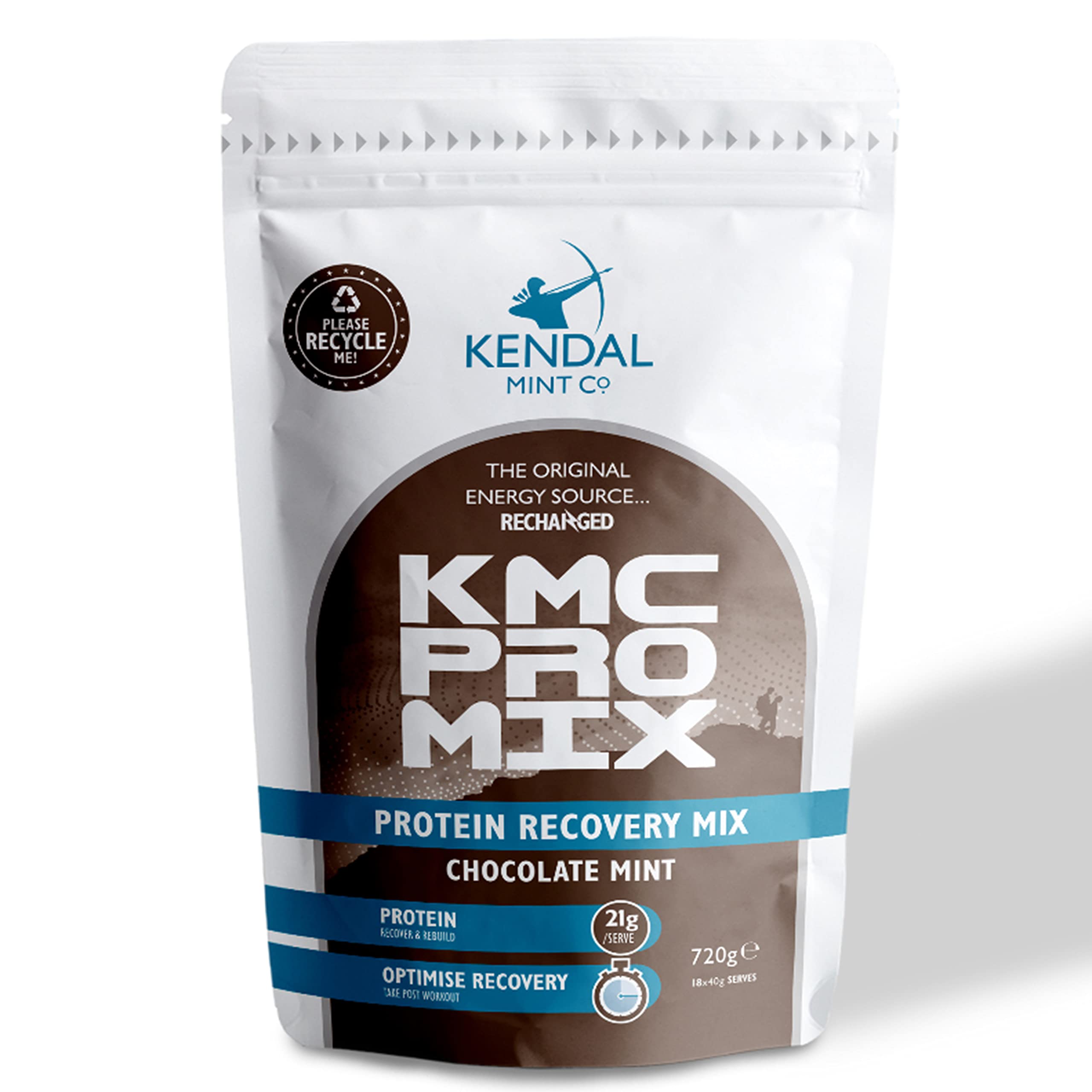 KMC PRO Mix - Whey Protein Powder 21g Protein/Serve 100% Recyclable Bag (Delicious Chocolate Mint Flavour, 720g / 18 Serves)