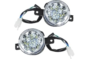 HOLATO 12V LED Headlight Front Head Lamp for 50cc 70cc 90cc 110cc 125cc TaoTao ATA 110D 125D Coolster 3050D 3125R Sunl Baja Roketa Apollo Kazuma Chinese ATV Four Wheeler Quad Parts Heavy Duty 2Pcs