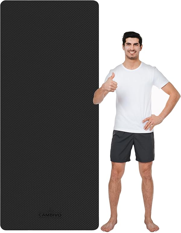 CAMBIVO Yoga Matte Extra Lang, 213x81x0.6cm Yogamatte, Sportmatte Fitnessmatte Rutschfest, Gymnastikmatte aus TPE für Yoga, Sport, Pilates, Gym, Workout, Zuhause