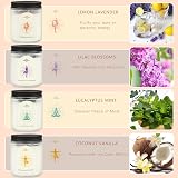 Yinuo Candle Natural Soy Wax Gift Set 4 Glass Jars 45-50H Coconut Lemon Lilac view 5