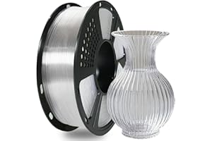 XZN PLA Filament 1.75mm Clear, 3D Printer Filament 1kg Spool (2.2lbs), Neatly Wound, +/- 0.02mm Precision, No Clog/Bubble, Excellent Layer Adhesion, Fits Most FDM Printers