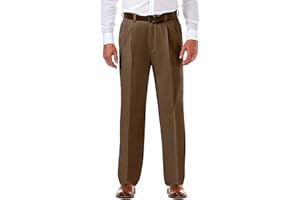 Haggar Men's Cool 18 Pro Classic Fit Pleat Front Hidden Expandable Waist Pant- Regular and Big & Tall Sizes