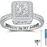 925 Sterling Silver Cremation Urn Ring for Women Memorial Ashes Keepsake Jewelry to Honor Loved Ones