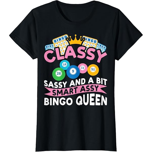T-shirt Bling Bingo Queen Avec Strass - Manches Courtes - Tailles S à 3XL - Noir