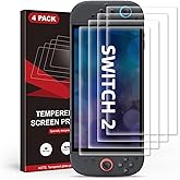 TiMOVO Tempered Glass Screen Protector for Nintendo Switch 2, (4 Pack) Transparent 9H Switch 2 Screen Protector Glass Anti-Scratch, Anti-Fingerprint, Ultra Thin HD Clear Screen Protector for Switch 2