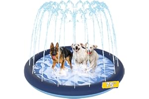 V-HANVER Thicken Non-Slip Splash Pad for Kids and Dogs, Yard Sprinkler Summer Fun Outdoor Water Toys Backyard Pool Play Mat f