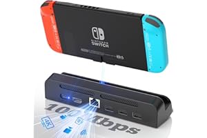 JUSEISIN Portable for Nintendo Switch Dock, Replacement Official Switch TV Dock for Switch and Switch OLED, Travel Station with 4K HDMI LAN USB 3.0 Port and Type C Charging