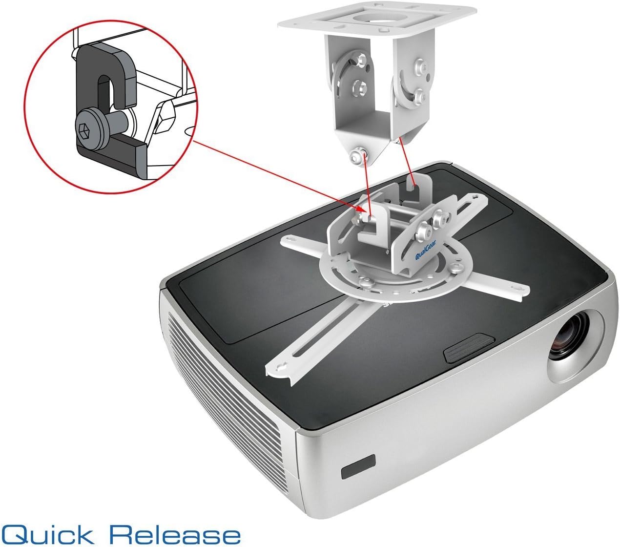 QualGear PRB-717-WHT Universal Ceiling Mount Projector Accessory : Video Projector Mounts : Office Products