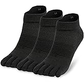 likloks Merino Wool Toe Socks for Running & Athletic - Breathable Five-Finger Ankle Socks for Men and Women (3 Pairs)