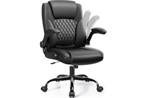 Brick Attic Office Chair Leather Desk Chair, Ergonomic PU Computer Chair with Adjustable Armrests and Back Support, Home Offi