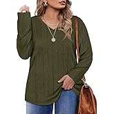 RITERA Plus Size Sweaters for Women Long Sleeve V Neck Cable Sweatershirts Fall Pullover Knitted Tops Oversize XL-5XL 14W-28W