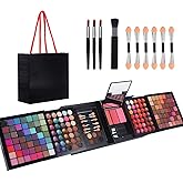 177 Colors Professional Makeup Kit for Women Girls Full Kit Gift Set with Mirror All in One Make up Palette Included Eyeshadow Powder Eye Shadow Gel Lip Gloss Concealer Eyebrow Powder Blush Brushes