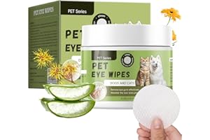 Eye Wipes for Dogs & Cats, Disposable Pet Eye Cleaning Wipes, Daily Tear Stain Care, 60 PCS
