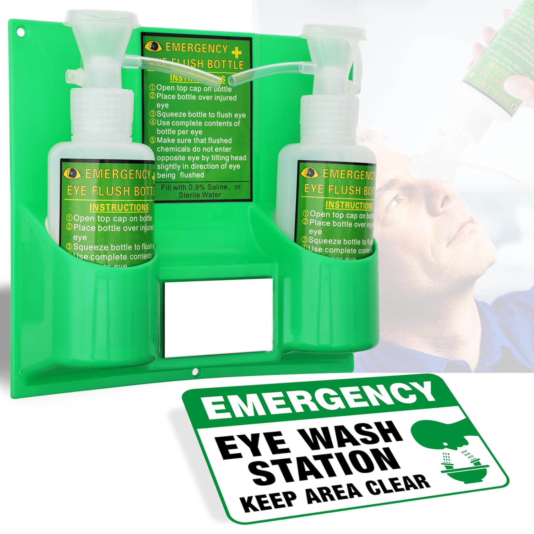 Mua Portable Eye Wash Station OSHA Approved, Easy to Pick Up, 17oz*2